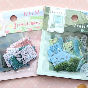 LIQUIDAZIONE / Adesivo per diario di viaggio con fiori e natura 2022 - BGM JAPAN - regalo di cancelleria per diario di posta ordinaria Penpal autentico dal Giappone