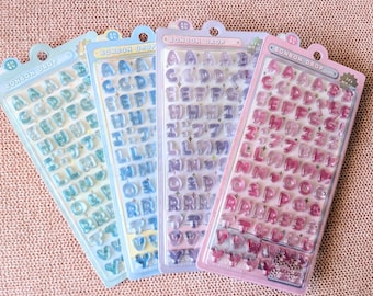 3D Alphabet Stickers BONBON  Drop | Resin | Q-LIA |  Unique and Kawaii Deco DEN Kira Kira