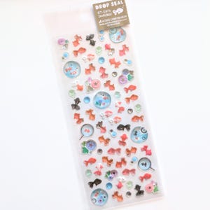 Goldfisch-Aquarium | 3D Resin Sticker | ACTIVE Corp | Goldfolie mit Glitzer | Japan Zarte Kawaii Design