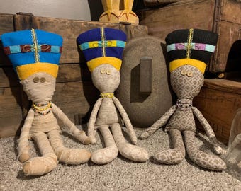 Queen of  the Nile Decoration:Handmade Mummy Raggedy Plushie Doll