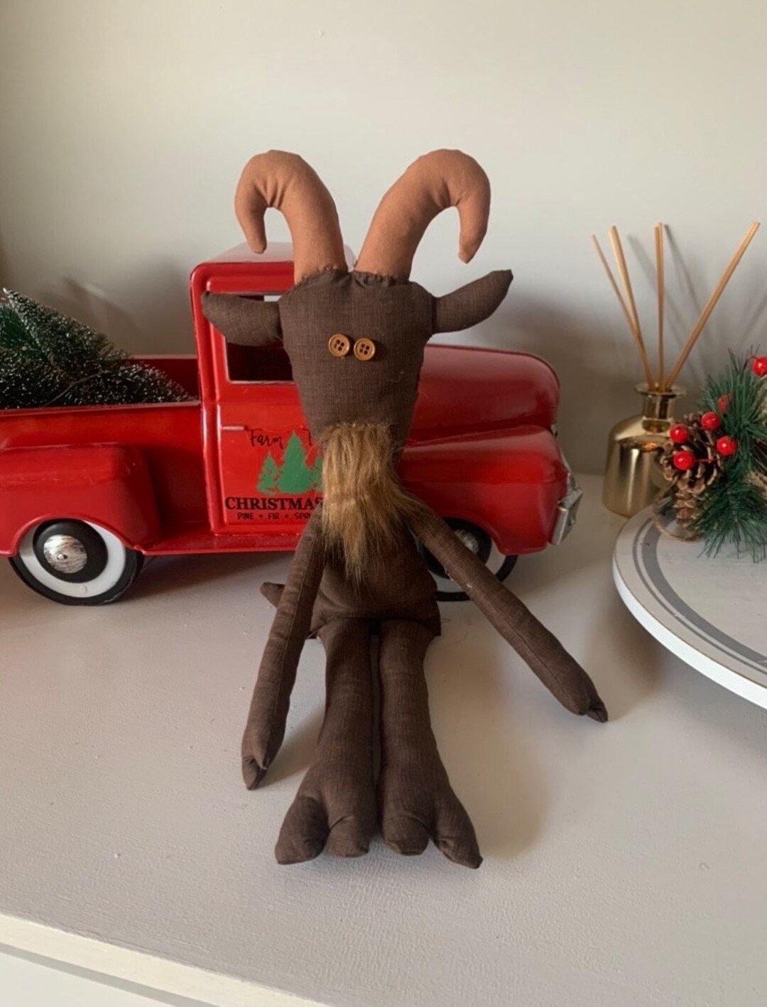 Yule Goat Yule Decor Winter Solstice Yuletide Mantle Decor Krampus