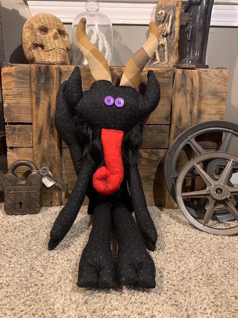 Grande décoration Krampus : Poupée en peluche diable de Noël faite à la main image 11