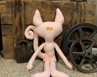 Décoration de chat Sphynx : poupée en peluche déchiquetée faite main de chat sans poil