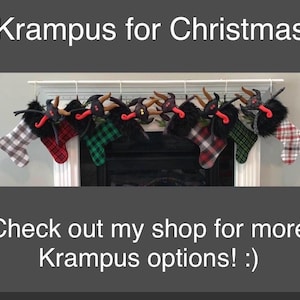 Grande décoration Krampus : Poupée en peluche diable de Noël faite à la main image 12