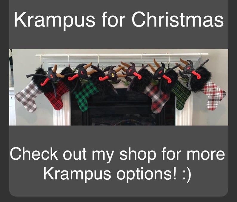 Grande décoration Krampus : Poupée en peluche diable de Noël faite à la main image 12