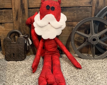 Décoration de Noël Satan joyeux : Poupée en peluche Satan Hof Claus faite à la main