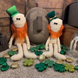 Seamus McMummy Raggedy Doll | Leprechaun Mummy | Gothic St. Patrick&#39;s Day | Farmhouse | Country | Handmade | Shelf