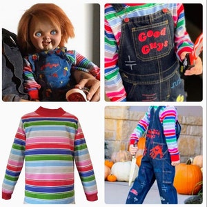 Chucky Costume Kids Boy 2 3 4 5 Toddler Overalls Shirt Costume Good Guy ...