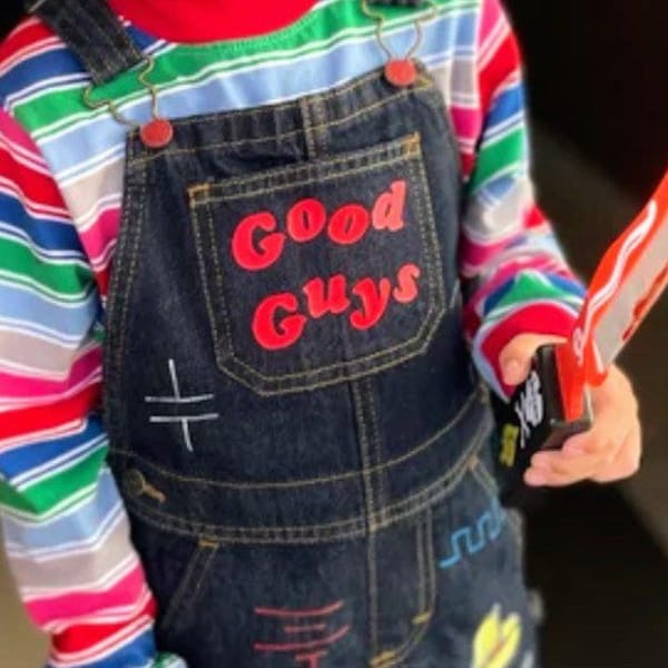 Chucky Costume kids Boy 2 3 4 5 toddler Overalls Shirt Costume Good Guy Child's Play