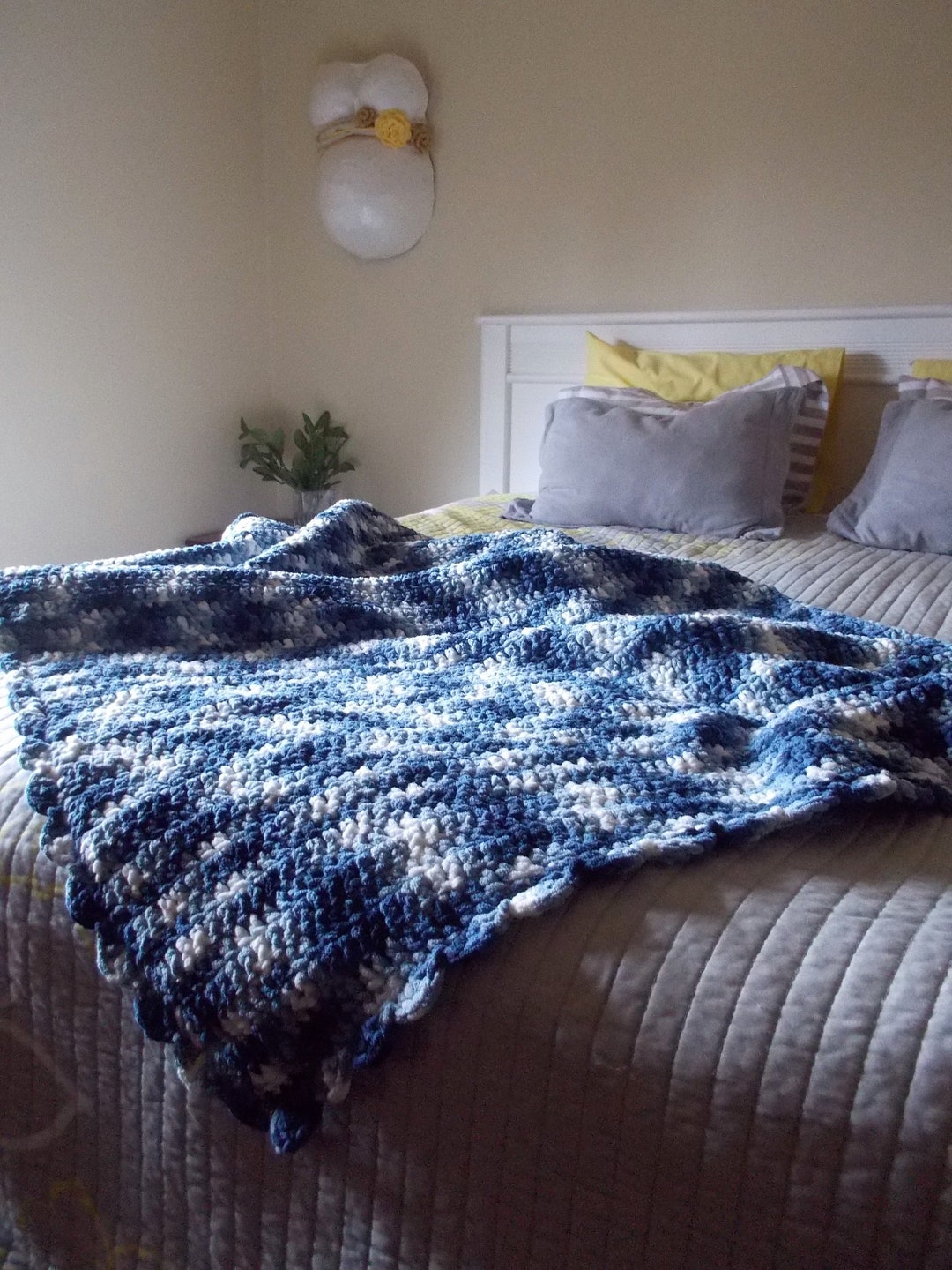 Crochet Pattern Chunky Crocheted Throw Blanket Etsy