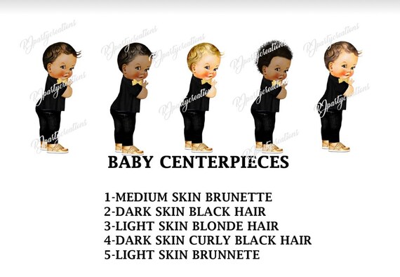 Gold Black Baby Boy Centerpiece