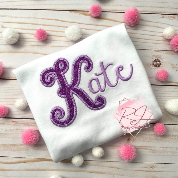 Glitter Applique Shirt/Personalized Name Shirt/Applique Name/Toddler