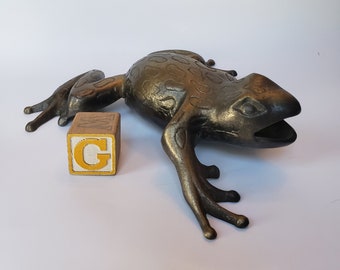 Vintage Brass Frog Figurine