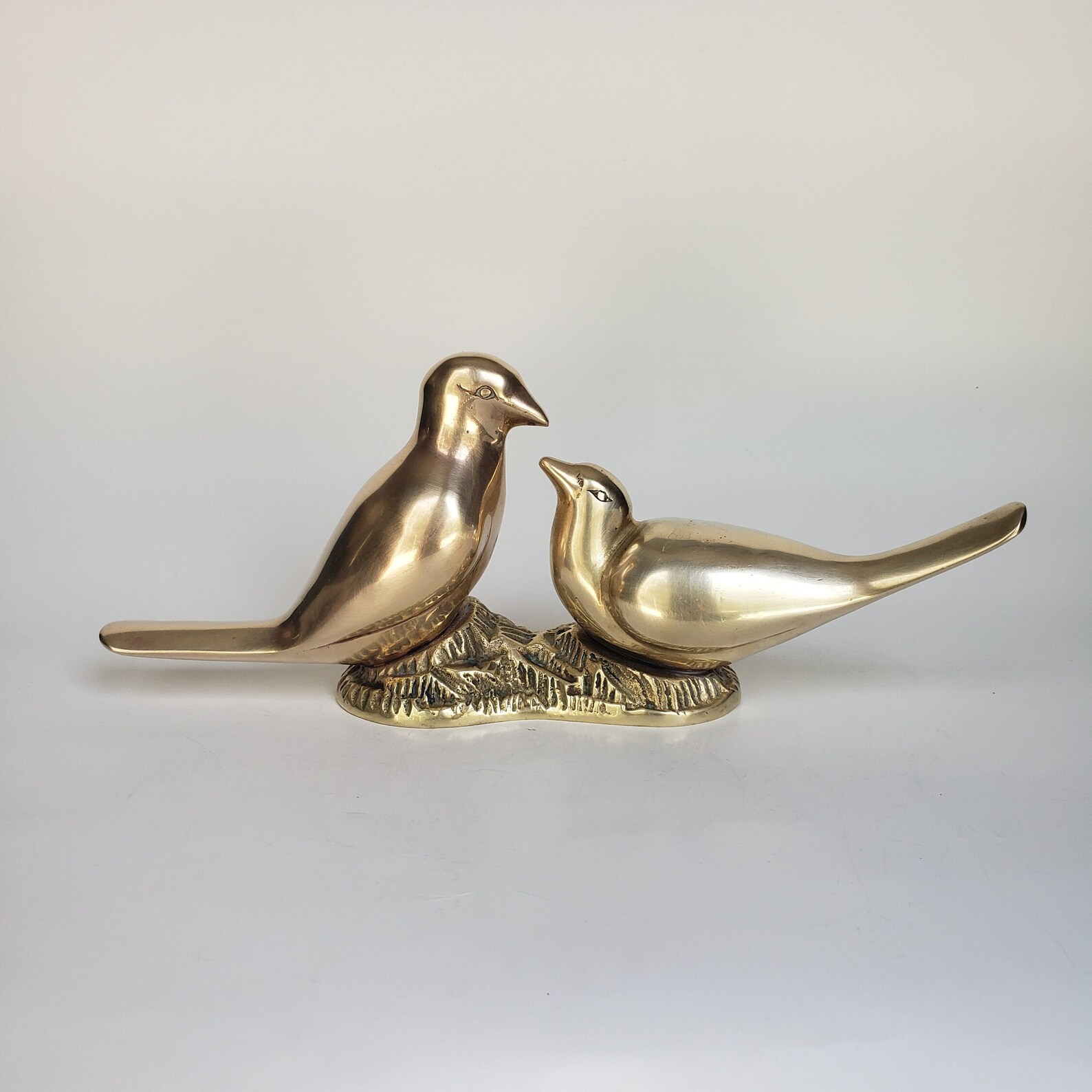 Brass Bird Figurine Bird Paperweight Brass Statue of Birds Etsy
