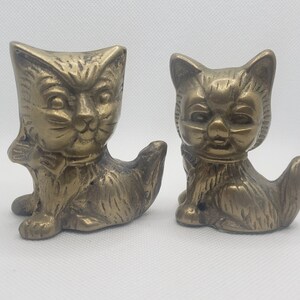 Vintage Brass Cat Kitten Figurines