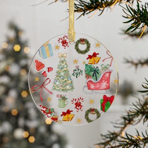 Merry Christmas Acrylic Ornaments...Great ornament for the Christmas Tree Bring this Christmas ornament  to your holiday party. Perfect Gift