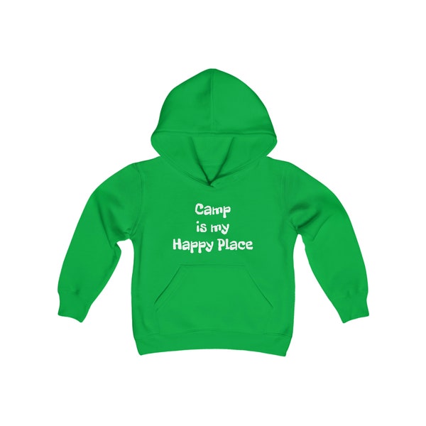 Camp is my Happy Place: Youth Heavy Blend Hooded Sweatshirt