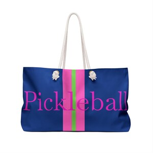 Pickleball Tote Bag, Sports Duffel, Gym Bag, Carryall with Icons, Weekend Getaway Essentials, Travel Overnight Bag, two sided