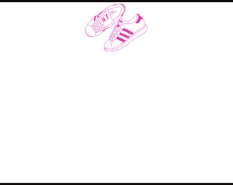 Pink Shoes: Flat card with envelope