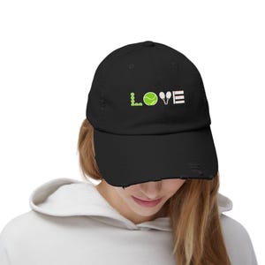 Tennis Cap, Tennis Lover Gift, Distressed Baseball Hat, Tennis Player Accessories, Tennis Coach Hat, Tennis Ball Cap, multiple colors