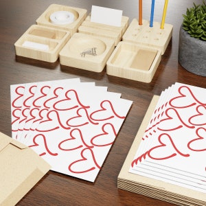 Rood hart: wenskaarten met open hart (1 of 10 stuks)