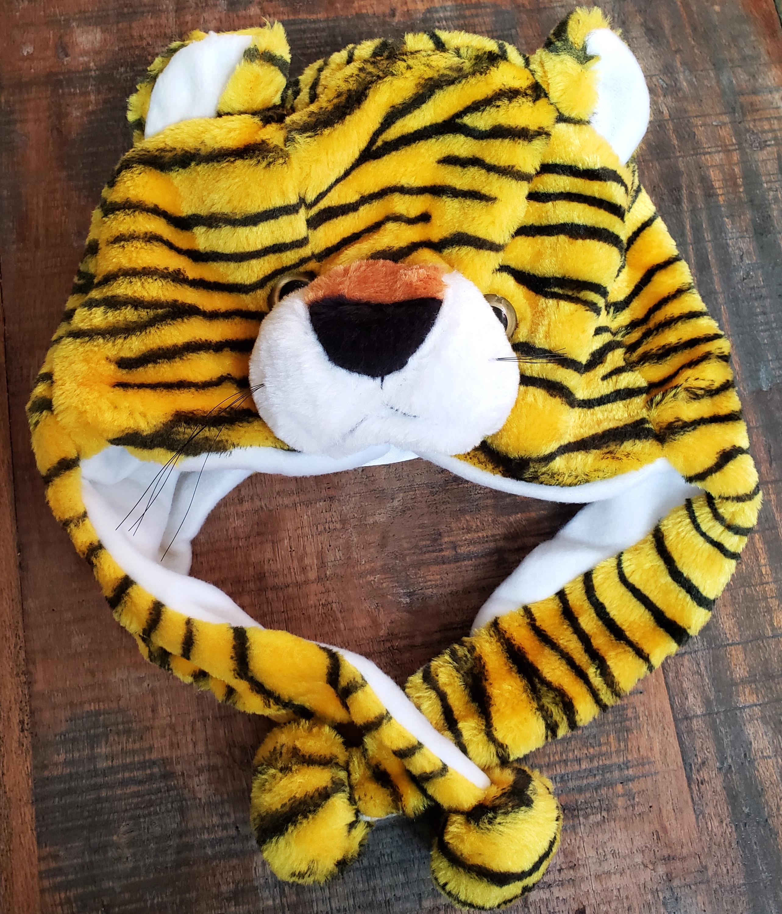 Chapeau de Tigre Mignon, Chapeau Chaud d'hiver en Peluche, Couvre-tête Tigre, Chapeau de Cosplay pour Carnaval, Déguisement, Carnaval, Fête à Thème, Chapeau Animal pour Adulte et Enfant