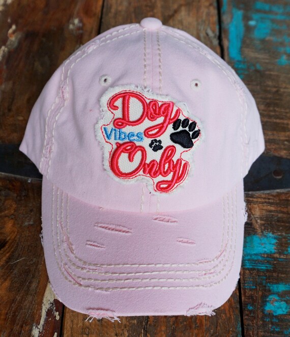 Boho black vintage washed “Dog Vibes only” baseball cap Accessories | Boho Black Vintage Washed Dog Vibes Only  main image 3