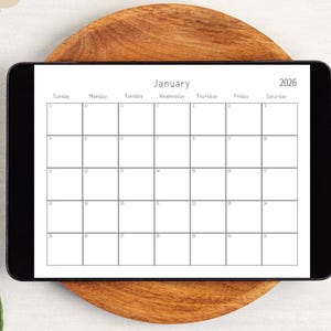 2026 Calendar Editable | Simple Fillable Calendar Planner | Minimal PDF Calendar Printable | Digital Download | 12 Month Calendar| Landscape