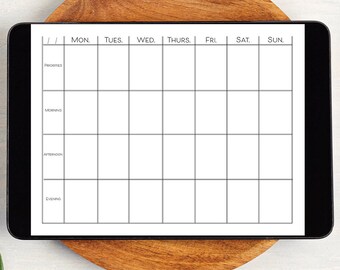 Afdrukbare weekplanner | Minimalistische organizer, invulbare pdf (digitale download)