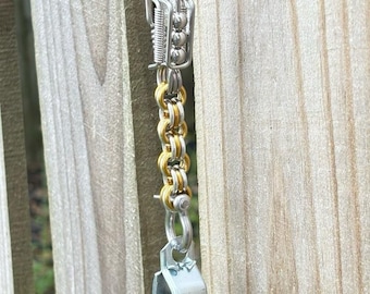 3 Ring Link - Glove Clip - Stainless Steel Wire Clasp
