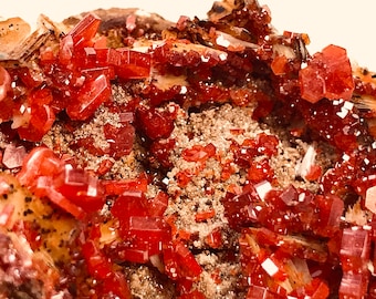 VANADINITE on Barite from Mibladen, Morocco 15x10x8cm MIN42