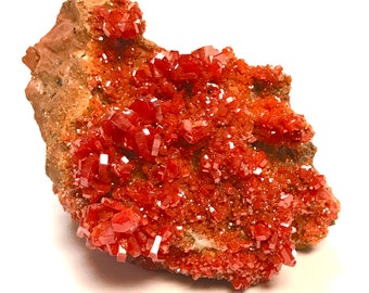 VANADINITE on Barite from Mibladen, Morocco 8X6X5 cm MIN43