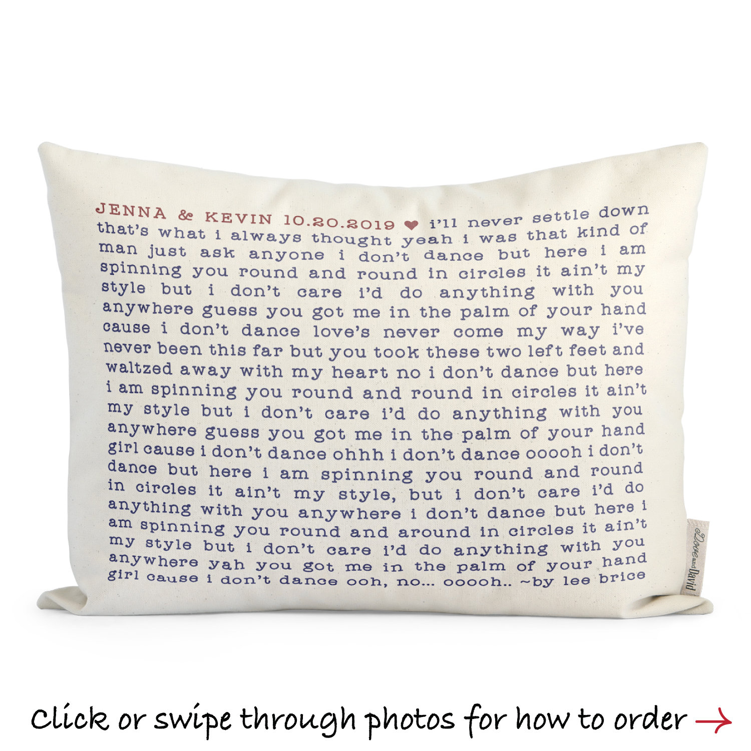 Song Lyric Pillow Wedding Vows Personalized Housewarming Etsy