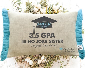 Custom Grad Pillow, Graduation Gifts For Him, Grad Gift For Her, Farwell College Gift For Friend, Gift From Auntie, Pillows