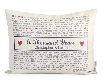 Unique Custom Song Lyric Pillow, Personalized Lyrics Pillow, 2nd Anniversary, Cotton Anniersary, Custom Pillow, Cute Gift For Boyfriend