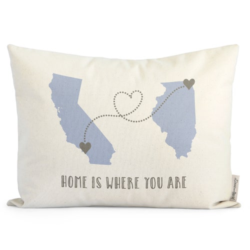 Personalized Long Distance Relationship Pillow Romantic Gift Etsy