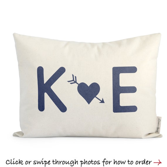 Custom Initials Pillow Customized Gift For Him Cute Gift For Etsy