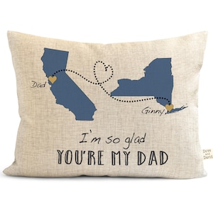 Cadeau papa personnalisé, n'importe quel devis, coussins d'un État à l'autre, cadeaux mignons pour papa, fête des pères, cadeau grand-père