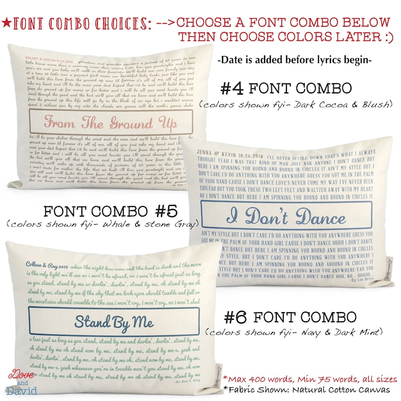 Personalized Song Pillow Gift For Husband Cotton Anniersary Etsy