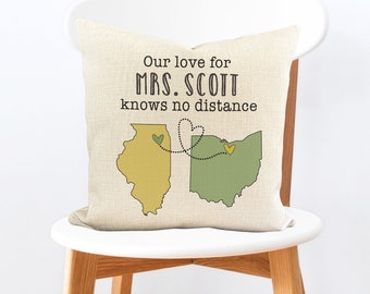 Farwell Coworker Gift, Moving Away, Teacher Appreciation Gift, Good Friends Going Away, Throw Pillows, BFF Gift