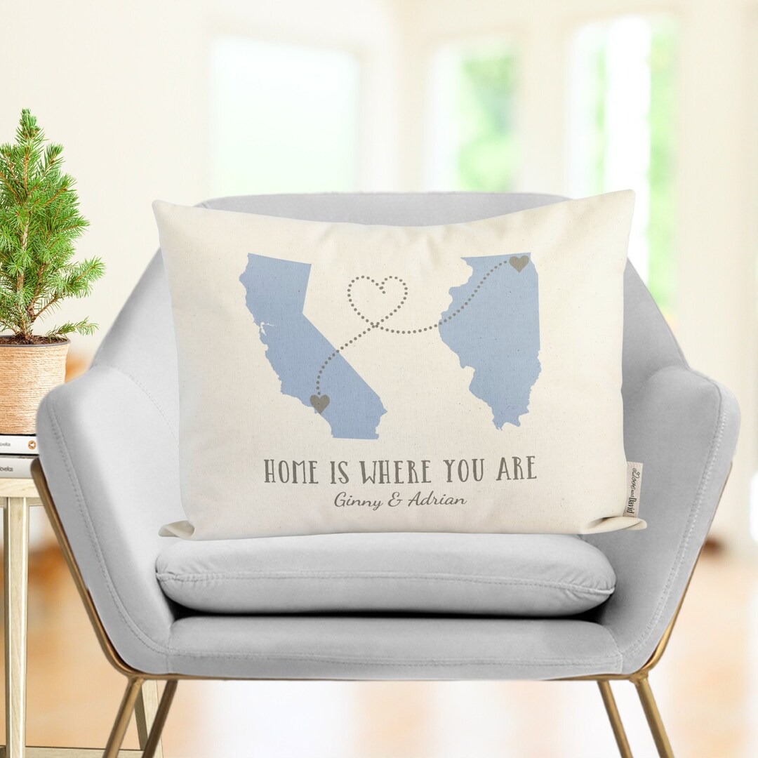 Personalized Long Distance Relationship Gift Pillow, Romantic Gift