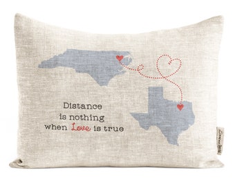 Personalized Gifts For Friends, Birthday Long Distance Relationship Pillow, BFF Birthday, Personalized Coastal Pillows, Modern Farmhouse