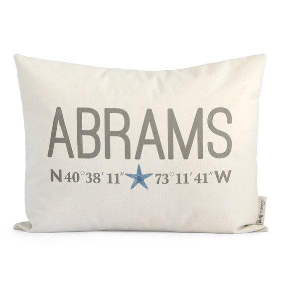 Coastal Coordinates Pillow Family Name Best of Coastal Etsy USA | Pillows