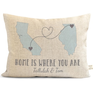 Almohada personalizada con mapa del estado, recuerdo romántico para parejas a distancia, regalo ideal para novios o novias.