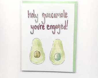 bridal shower card, funny engagement card, wedding congrats note, avocado wedding card, gift for bride to be, guacamole wedding card