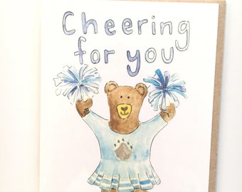 Encouragement Card, Cheering For You, Animal Pun, Encouraging Note, Good Luck, Thinking of You Card, Motivational Note, Cheerleader Card