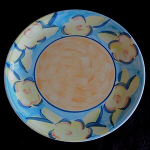 Dinner Plate Artist&#39;s Touch SPRING ACCENT Stoneware Dish Floral Feminine Pretty Spring