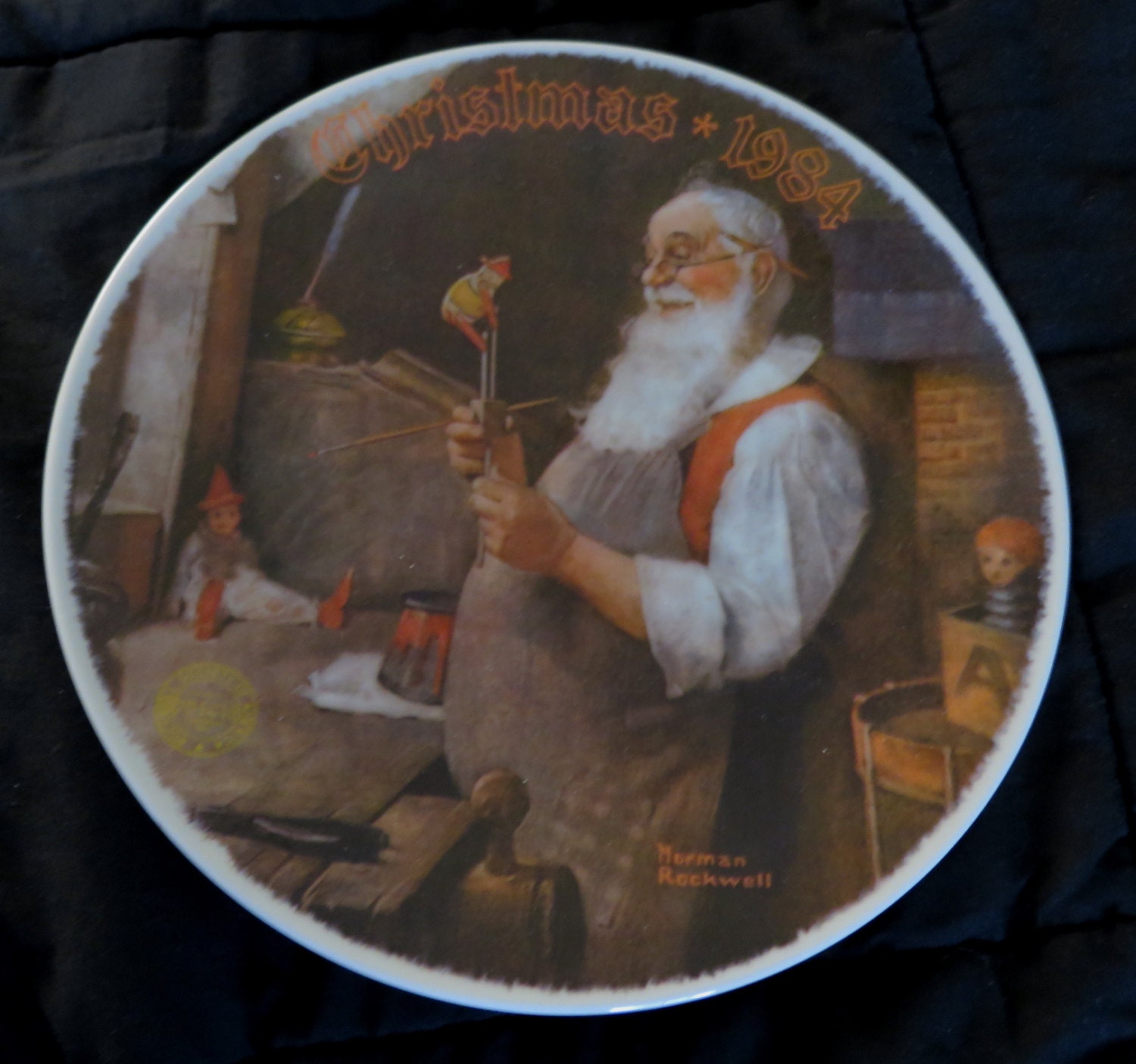 Norman Rockwell Christmas 1984 Collector 8 1/4 PLATE Knowles Santa ...