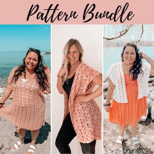 Sunset Collection , Crochet Swim Suit Cover Up  Pattern, Crochet Pattern, Crochet Top, Crochet Cardigan, Crochet Cardigan Pattern