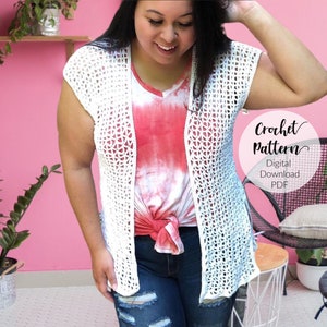 Crochet Cardigan Pattern, Crochet Top Pattern, Crochet Pattern, Summer Crochet Pattern